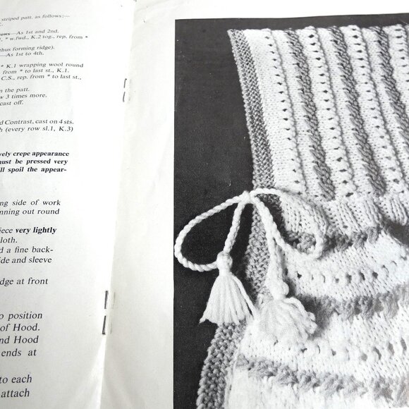 Vintage Pattern Patons Totem Double Crepe 6-12 months Hooded Sweater Leggings - Picture 5 of 8